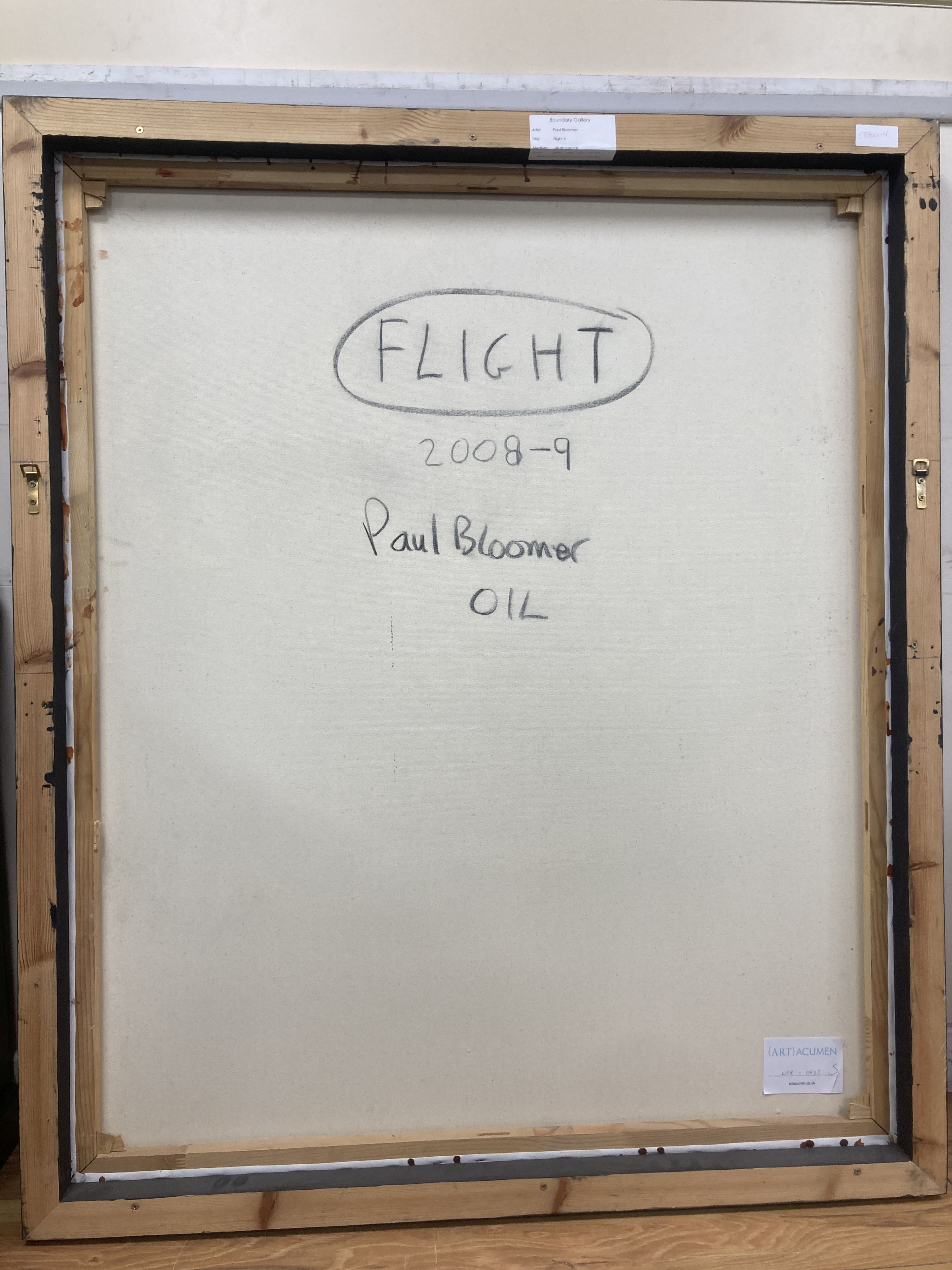 Paul Bloomer, oil on canvas, Flight 6 2008-9, signed and inscribed verso, 120 x 100cm